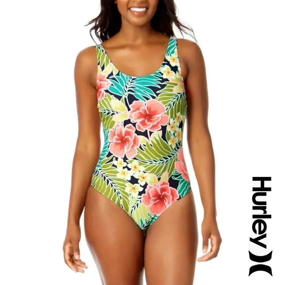 Hurley Women's Caribbean Dreamin One Piece Swimsuit, Size L